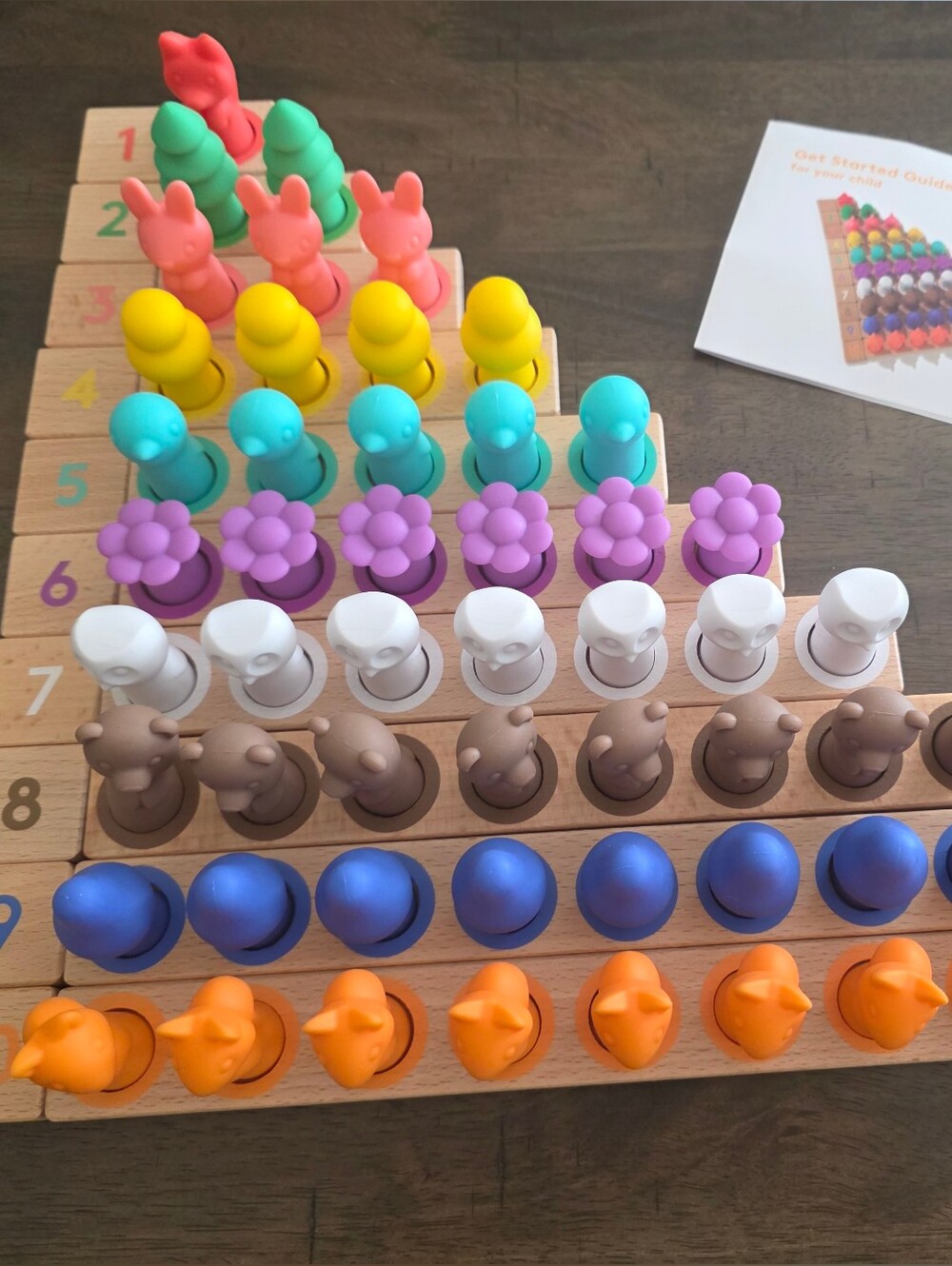 Lovevery Montessori Math Bars & Number Tiles w/guide - Excellent Condition